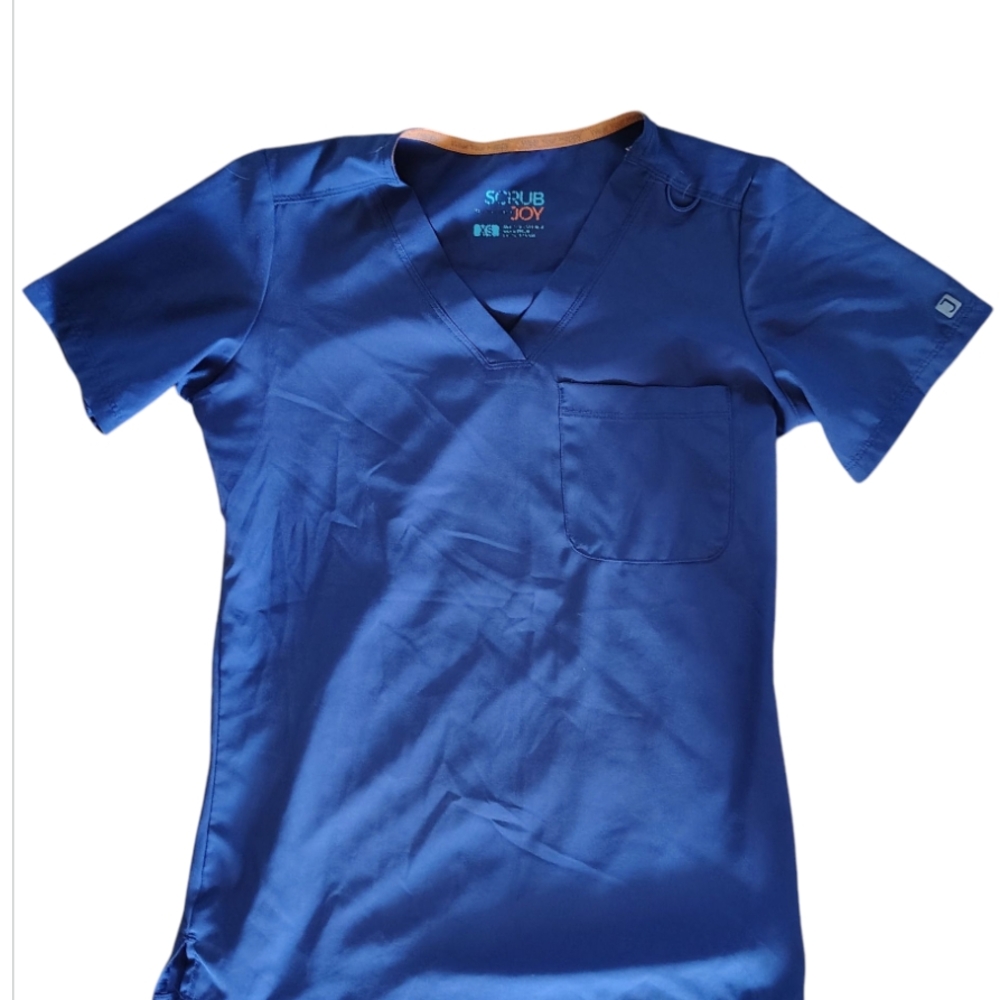 Scrub Joy Blue V-Neck Top